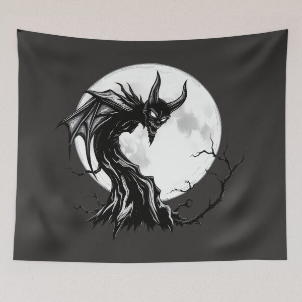 Item preview, Spooky Creature Under the Moon designed and sold by UnhingedBird.