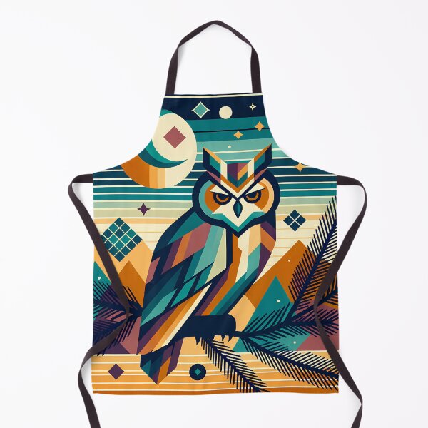 Item preview, Geometric Owl Under Moon and Stars designed and sold by InkSmithery.