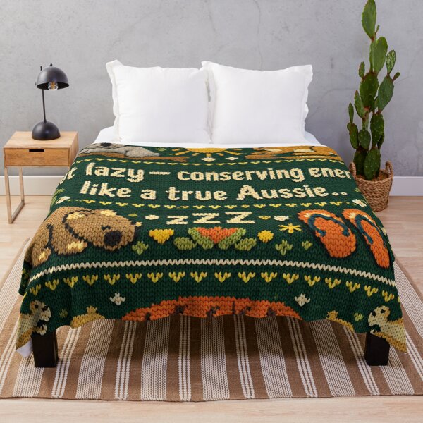 Item preview, True Aussie Conserving Energy Cozy Knit Pattern Design designed and sold by Mauswohn.