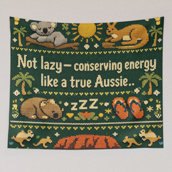 Item preview, True Aussie Conserving Energy Cozy Knit Pattern Design designed and sold by Mauswohn.