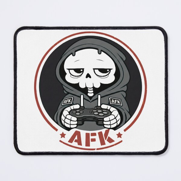Item preview, Mentally AFK Gamer Skeleton Black & White Version designed and sold by laggy-soul-0.