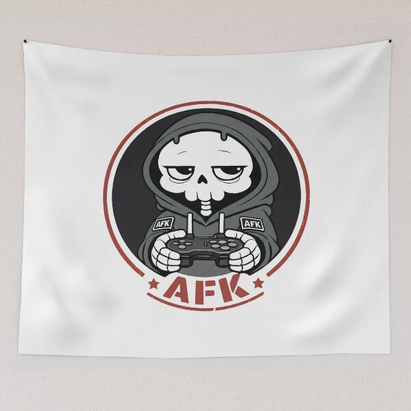 Item preview, Mentally AFK Gamer Skeleton Black & White Version designed and sold by laggy-soul-0.