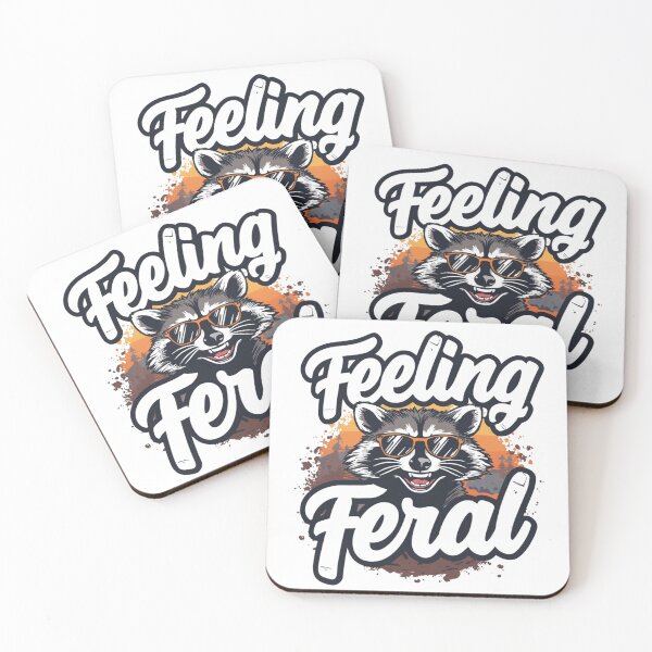 Item preview, Feeling Feral Raccoon – Retro Sunset Trash Panda Streetwear Graphic Tee designed and sold by KapiPrint.