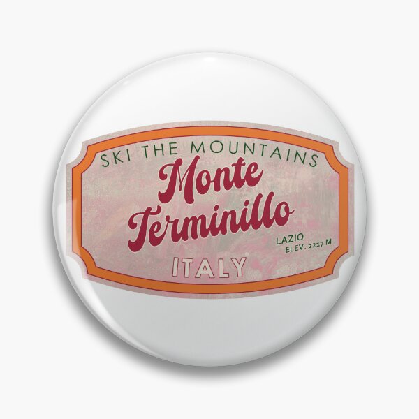 Item preview, Monte Terminillo, Italy, Lazio, Ski, textured skiing badge designed and sold by Wanderful-roads.
