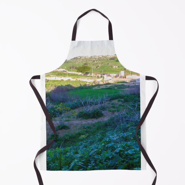 Item preview, Scenic Bright Sunlit Green Hills Over Rural Fields with Construction Site and Leafy Foreground Vista designed and sold by Nmallia.