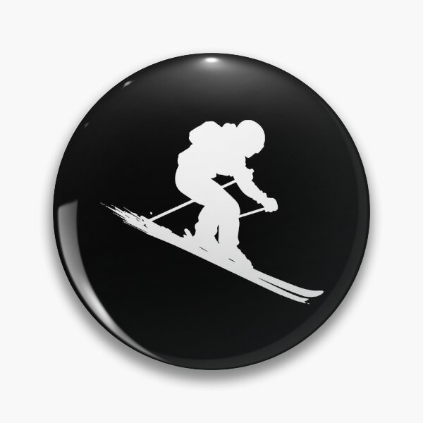 Artikelvorschau, Skifahrersilhouette – Minimalistische alpine Bewegungskunst entworfen und verkauft von BrushRushX.