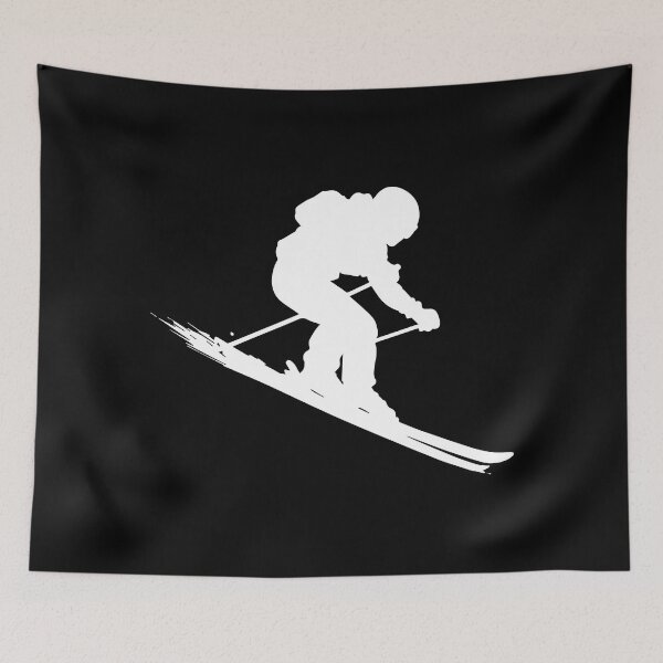 Item preview, Skier Silhouette – Minimal Alpine Motion Art designed and sold by BrushRushX.