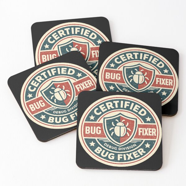 Item preview, Certified Bug Fixer – Retro Developer Badge – Debug Division Programming Design designed and sold by Vasil Dimitrov.