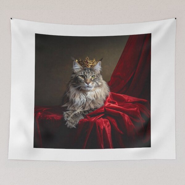 Item preview, Royal Crowned Cat Portrait Renaissance Style designed and sold by Rutvain.