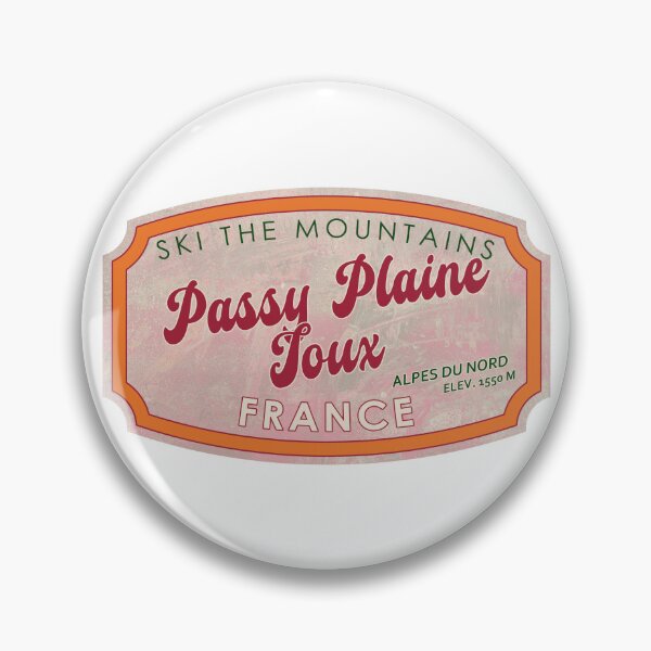 Item preview, Passy Plaine-Joux, France, Alpes du Nord, Ski, textured skiing badge designed and sold by Wanderful-roads.