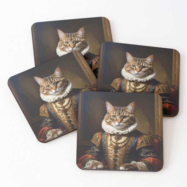 Item preview, Regal Renaissance Cat Portrait Royal Painting designed and sold by Rutvain.
