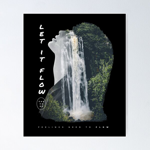 Item preview, Let It Flow Waterfall Double Exposure Art designed and sold by Nobody Shadow Art.