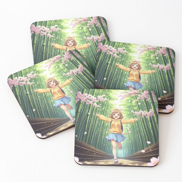 Item preview, Anime Girl Bamboo Forest Arashiyama Playful Spring designed and sold by Chibifaceneko.