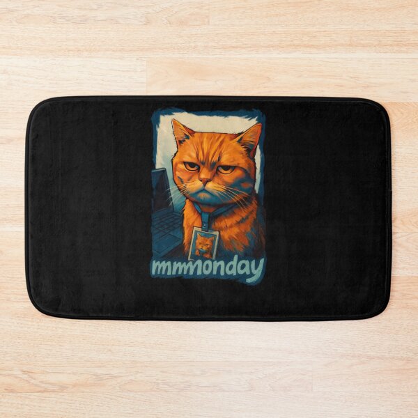 Item preview, Monday Tired Grumpy Monday Cat Meme – Funny Work Mood Illustration designed and sold by kraftwerk-lab.