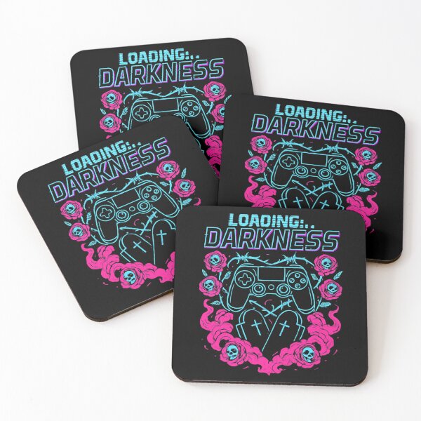 Item preview, Gothic Gamer “Loading Darkness” Tee – Neon Skull Gaming Shirt designed and sold by printedartgoods.