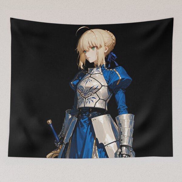 Item preview, Elegant Blue Knight – Anime Saber Warrior Portrait designed and sold by Dyan4.