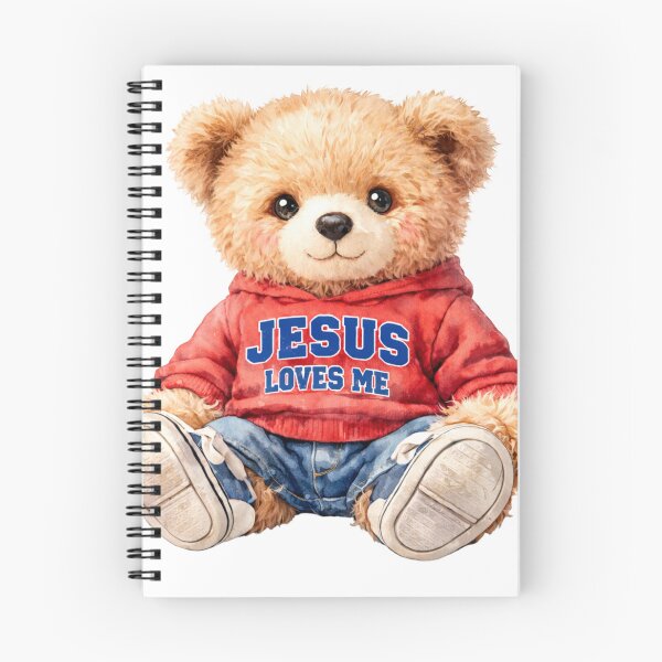 Artikelvorschau, Niedlicher Teddybär – Jesus liebt mich – Christliche Hoodie-Illustration entworfen und verkauft von Happy'CLICK'.