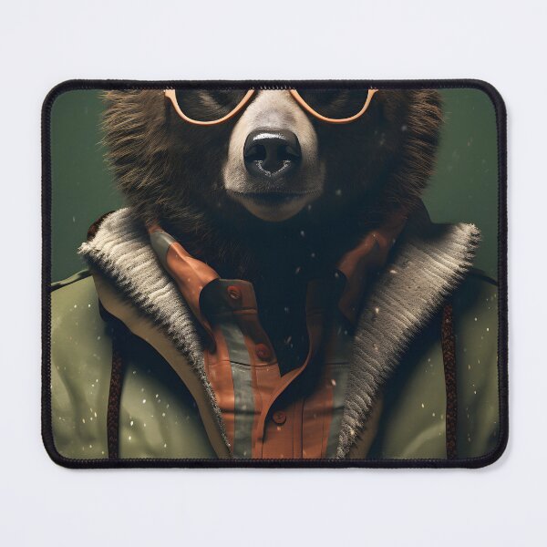 Item preview, Stylized Bear: Cool with Glasses and Adventure Jacket designed and sold by Hipatye26.