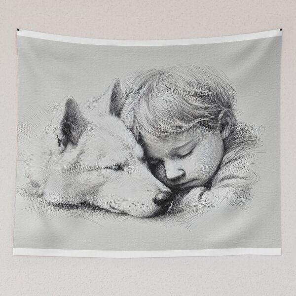 Item preview, Child and Dog Sleeping Peacefully designed and sold by lautir.