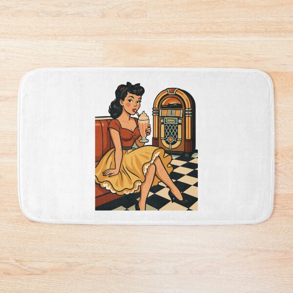 Item preview, 50s Rockabella: Pin-up in a diner with a milkshake designed and sold by Pineapple-Tree.