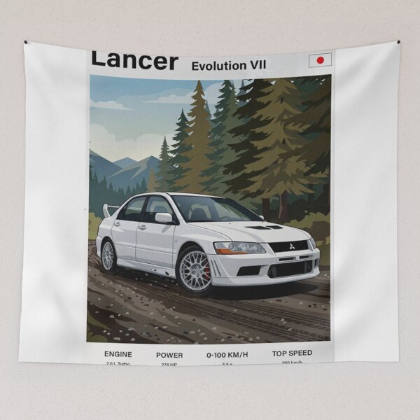 Item preview, Mitsubishi Evo 7 poster designed and sold by TheMitsuGuy.