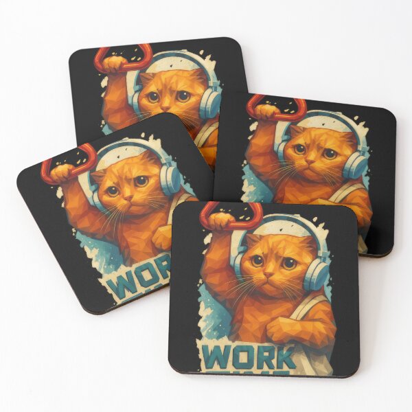 Item preview, Work Time Cat – Low Poly Commuter Cat Art designed and sold by kraftwerk-lab.
