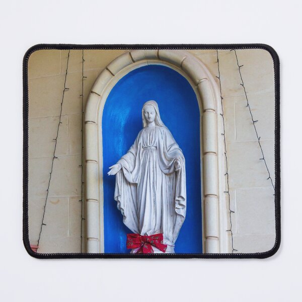 Item preview, Statue Of Virgin Mary In Niche With Blue Backdrop And String Lights designed and sold by Nmallia.