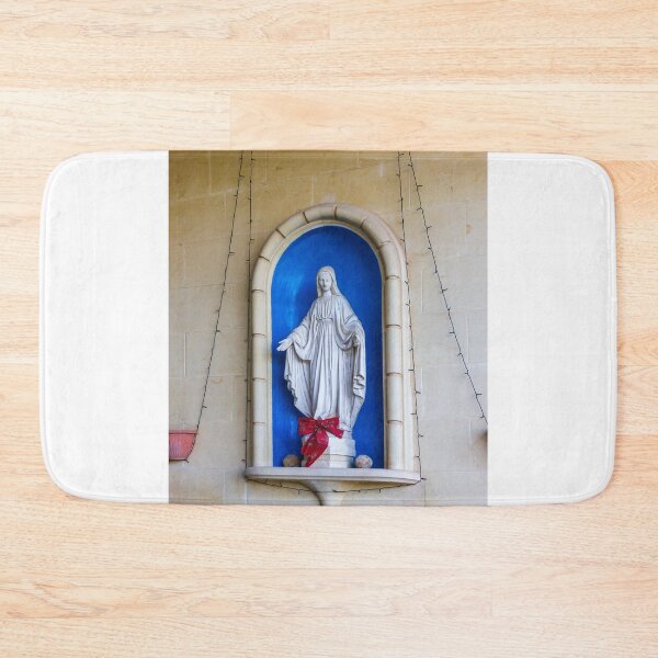 Item preview, Statue Of Virgin Mary In Niche With Blue Backdrop And String Lights designed and sold by Nmallia.