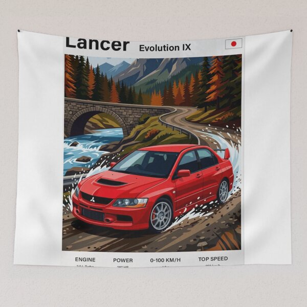 Item preview, Mitsubishi Evo 9 poster designed and sold by TheMitsuGuy.