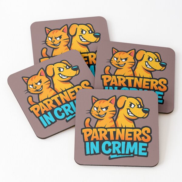 Item preview, Partners in Crime Cat & Dog Logo designed and sold by OwnYourMood.