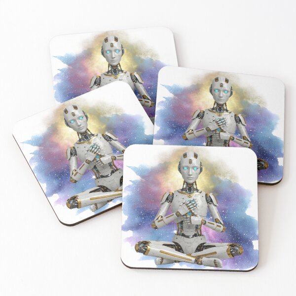 Item preview, Galactic Meditation Robot – Futuristic Spiritual Art designed and sold by ChenEngEng.
