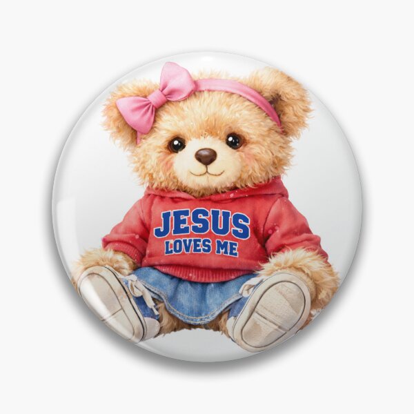 Item preview, Jesus Loves Me Teddy Bear Girl – Cute Christian Kids Illustration designed and sold by Happy'CLICK'.