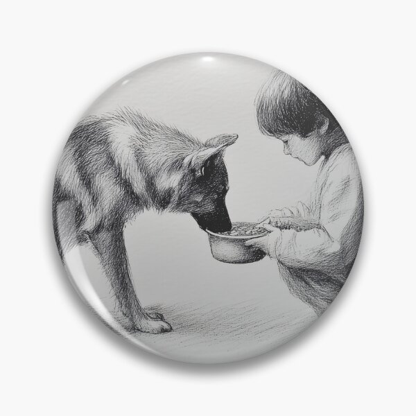 Item preview, Child Feeding a Loyal Dog designed and sold by lautir.