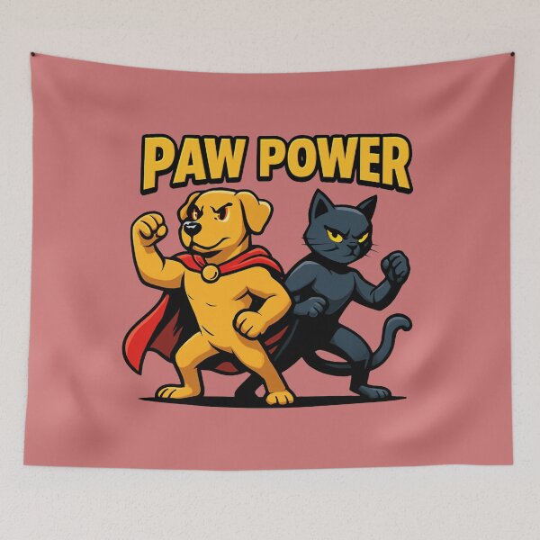 Item preview, Paw Power: Superhero Dog & Ninja Cat Duo designed and sold by OwnYourMood.