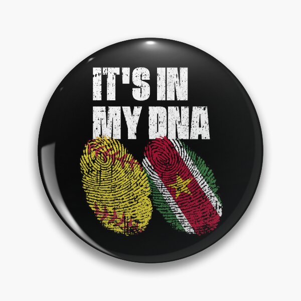 Item preview, IT'S IN MY DNA Softball - Suriname Flag Fingerprint  designed and sold by CosmoKitsch.
