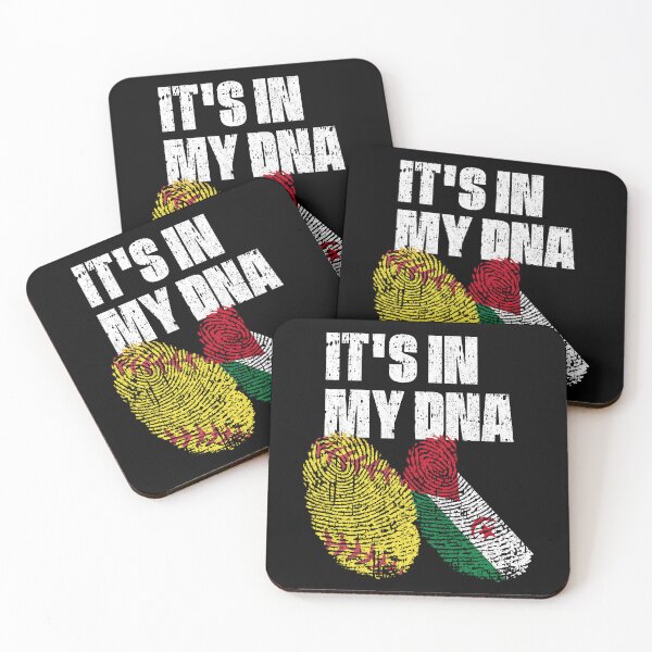 Item preview, IT'S IN MY DNA Softball - Western Sahara Flag Fingerprint  designed and sold by CosmoKitsch.