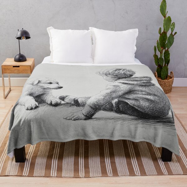 Item preview, Child and Puppy Sitting Together designed and sold by lautir.