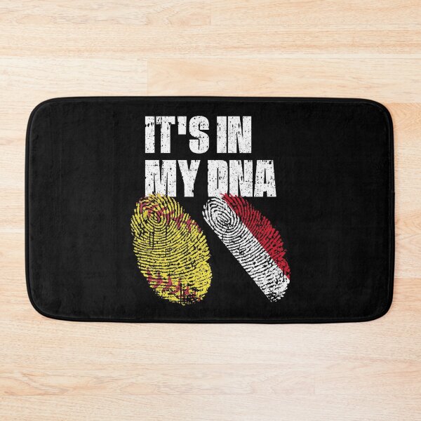 Item preview, IT'S IN MY DNA Softball - Yemen Flag Fingerprint  designed and sold by CosmoKitsch.