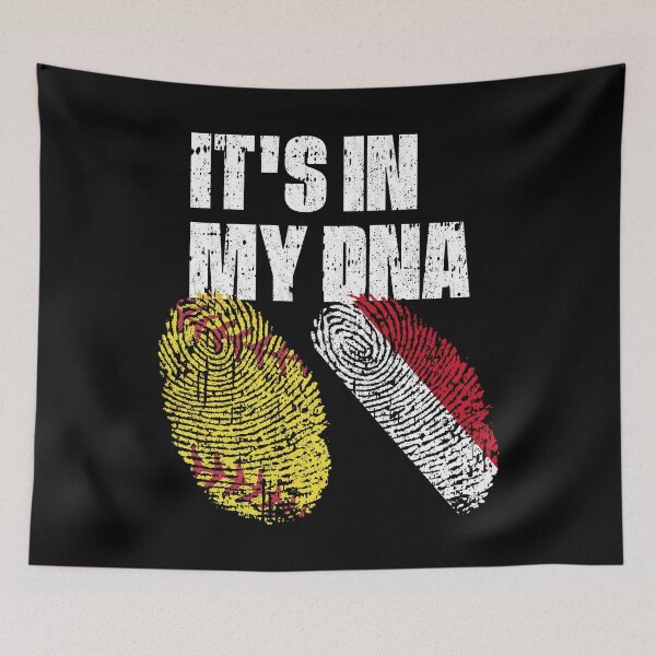Item preview, IT'S IN MY DNA Softball - Yemen Flag Fingerprint  designed and sold by CosmoKitsch.