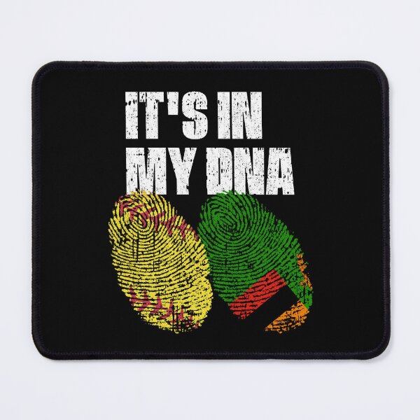 Item preview, IT'S IN MY DNA Softball - Zambia Flag Fingerprint designed and sold by CosmoKitsch.