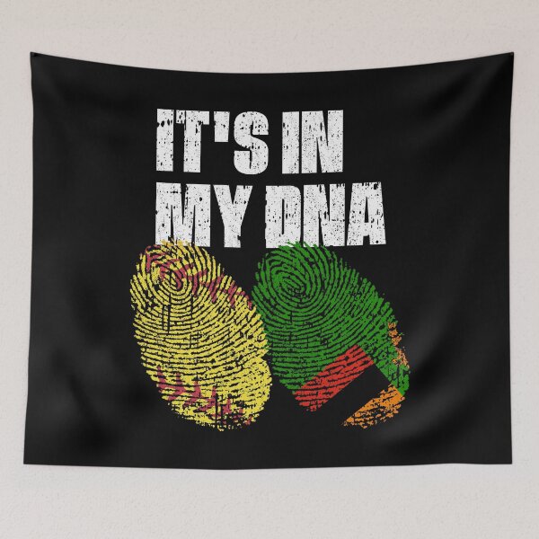 Item preview, IT'S IN MY DNA Softball - Zambia Flag Fingerprint  designed and sold by CosmoKitsch.