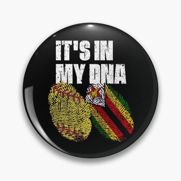 Item preview, IT'S IN MY DNA Softball - Zimbabwe Flag Fingerprint  designed and sold by CosmoKitsch.