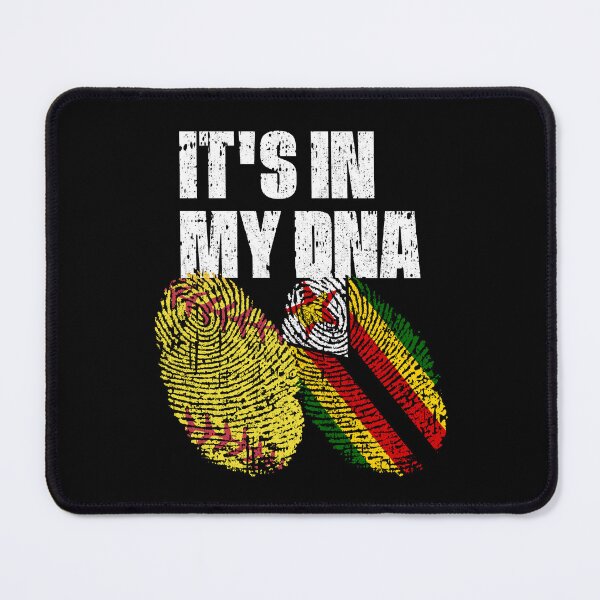 Item preview, IT'S IN MY DNA Softball - Zimbabwe Flag Fingerprint designed and sold by CosmoKitsch.