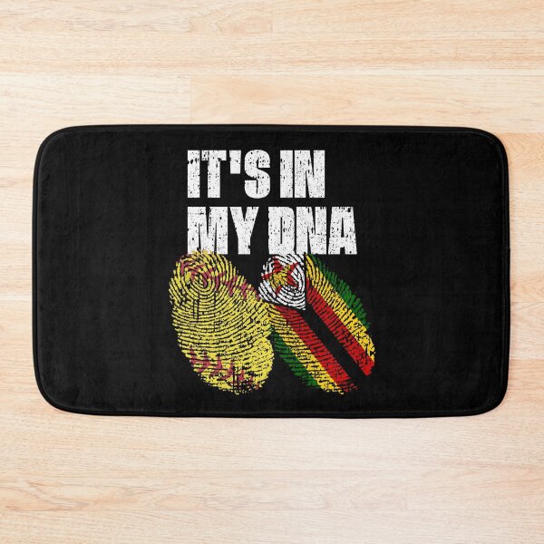 Item preview, IT'S IN MY DNA Softball - Zimbabwe Flag Fingerprint  designed and sold by CosmoKitsch.