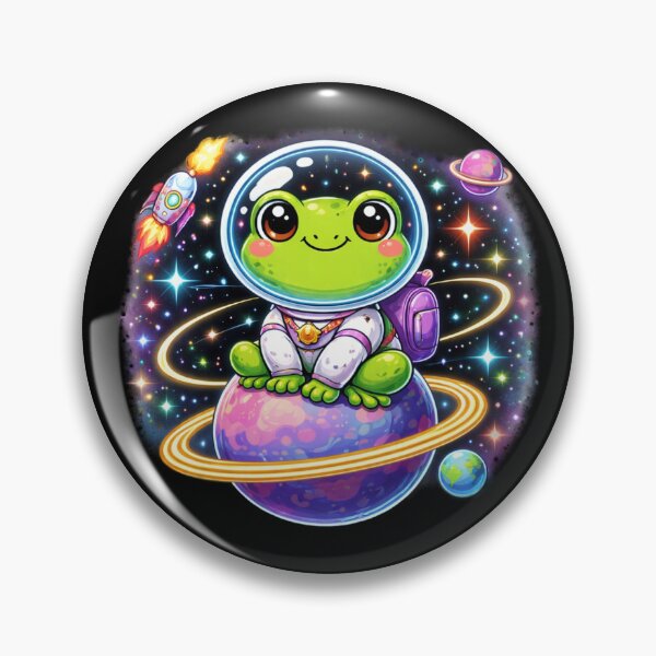 Item preview, Smiling space frog designed and sold by FroggyOnly.