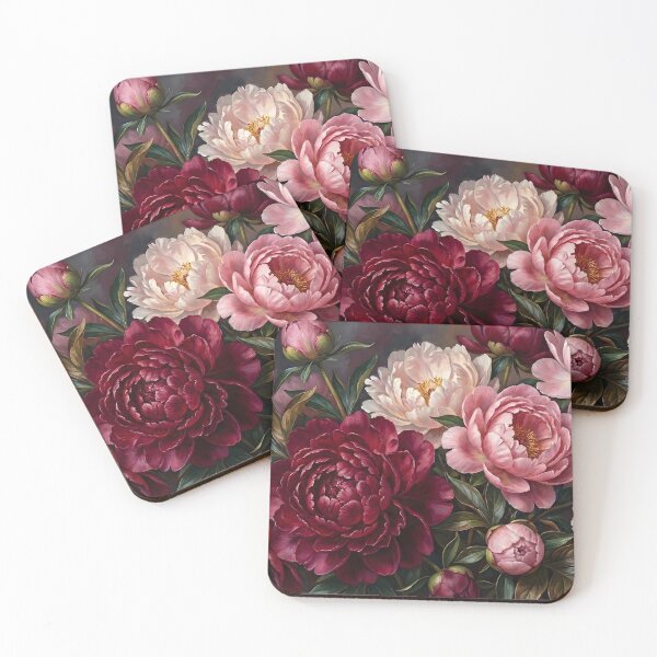 Item preview, Vintage Peony Floral Wall Art – Romantic Gold Frame Canvas Botanical Painting designed and sold by DesignAnother.