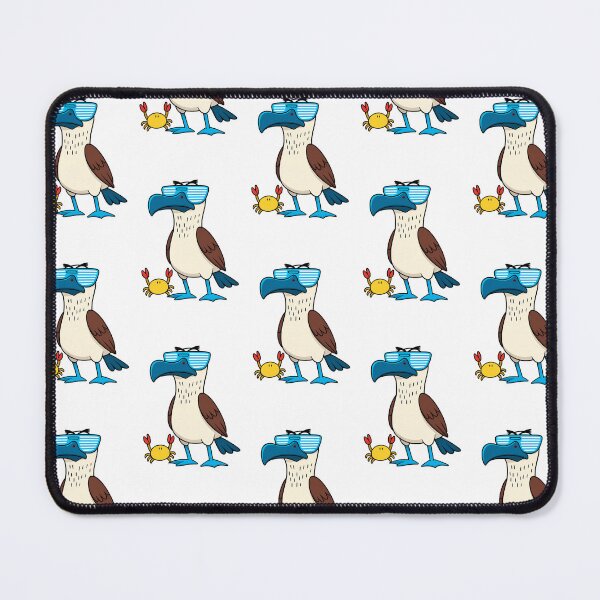 Item preview, Funny Blue-Footed Booby with Shutter Shades and Crab - Galapagos Islands Cartoon designed and sold by Tw1nsAIArt.