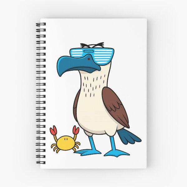 Item preview, Funny Blue-Footed Booby with Shutter Shades and Crab - Galapagos Islands Cartoon designed and sold by Tw1nsAIArt.