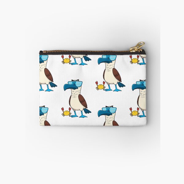 Item preview, Funny Blue-Footed Booby with Shutter Shades and Crab - Galapagos Islands Cartoon designed and sold by Tw1nsAIArt.
