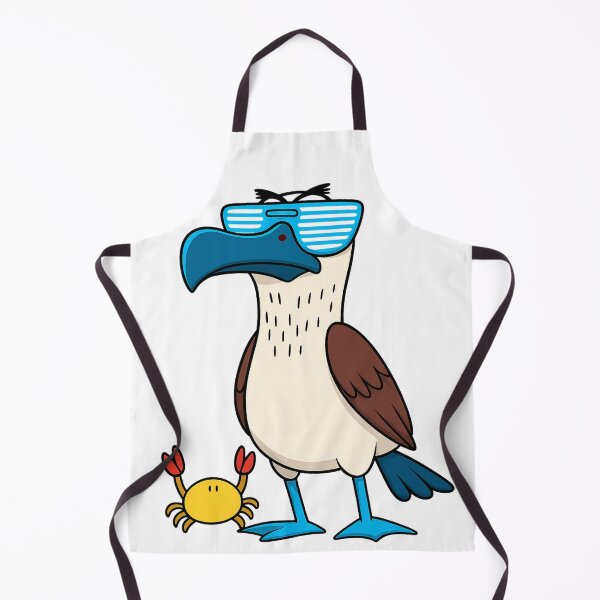 Item preview, Funny Blue-Footed Booby with Shutter Shades and Crab - Galapagos Islands Cartoon designed and sold by Tw1nsAIArt.
